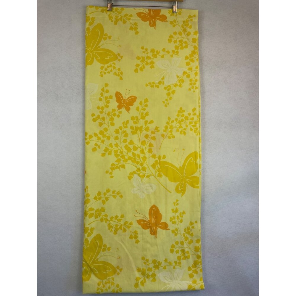 Vintage Springmaid Pequot Double Flat Sheet Mariposa Butterfly Yellow Orange Whi